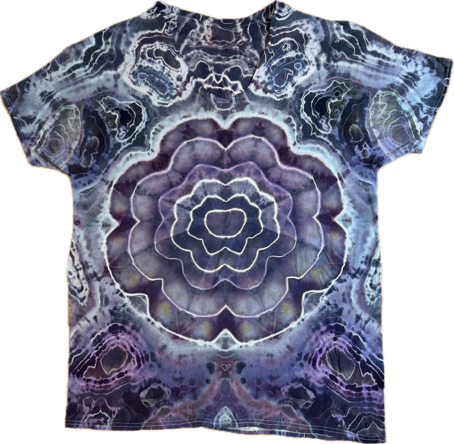Size XL V-Neck “Indigo Blues” (Ice Dye)